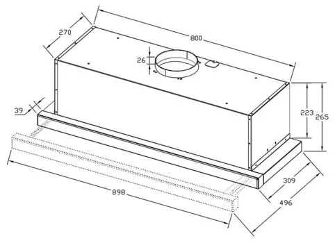 Встраиваемая вытяжка KORTING KHP 9815 GN, черный (KHP 9815 GN)