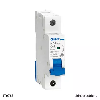 Выключатель автоматический CHINT 179785 NB1-63H однополюсный (1P/1П) 2А C 10кА (179785)