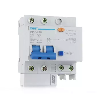 Выключатель автоматический CHINT DZ47LE-32 двухполюсный (2P/2П) 32А C 6кА (199633)