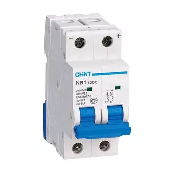 Выключатель автоматический CHINT NB1-63DC двухполюсный (2P/2П) 2А C 6 kA (182714)