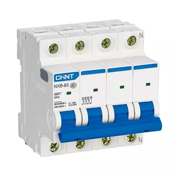 Выключатель автоматический CHINT NXB-63S четырехполюсный (4P/4П) 16А C 4.5кА (296905)