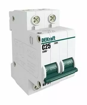 Выключатель автоматический DeKraft ВА-101 двухполюсный (2P/2П) 3А D 4.5кА (11111DEK)
