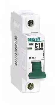 Выключатель автоматический DeKraft ВА-103 однополюсный (1P/1П) 10A B 6кА (12008DEK)
