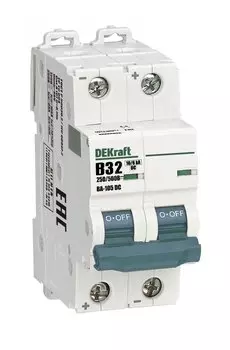 Выключатель автоматический DeKraft ВА-105 двухполюсный (2P/2П) 25А C 10кА (13167DEK)