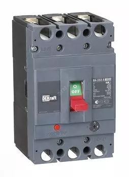 Выключатель автоматический DeKraft ВА-332 трехполюсный (3P/3П) 100A 50кА (21134DEK)