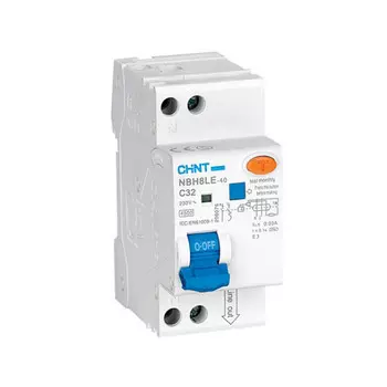 Выключатель автоматический дифференциального тока CHINT NBH8LE-40 206064, 1P+N, C, 25А, AC/30мА, электронный (206064)