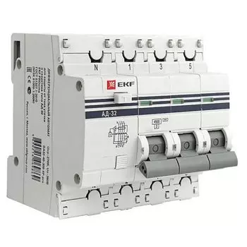 Выключатель автоматический дифференциального тока EKF PROxima DA32-40-30-4P-pro, 4P, C, 40А, AC/30мА, электронный (DA32-40-30-4P-pro)