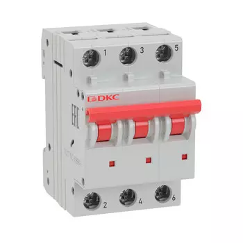 Выключатель автоматический DKC MD63 YON трехполюсный (3P/3П) 50А D 6кА (MD63-3D50-6)
