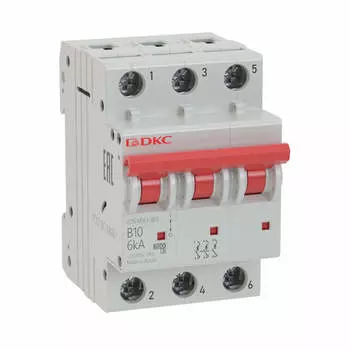 Выключатель автоматический DKC MD63 YON трехполюсный (3P/3П) 63А C 6кА (MD63-3C63-6)