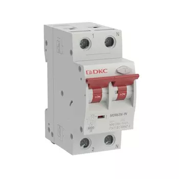 Выключатель автоматический DKC MDR63N-1N2C63-A YON max 1P+N 63А C 6кА (MDR63N-1N2C63-A)