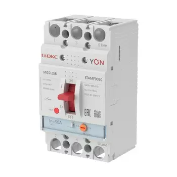 Выключатель автоматический DKC MGS125 YON трехполюсный (3P/3П) 50А - 18кА (MGS125B-3TAMF0050)