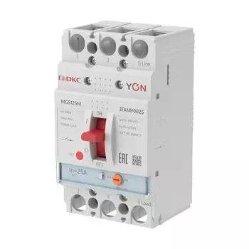 Выключатель автоматический DKC MGS125 YON трехполюсный (3P/3П) 25А - 25кА (MGS125M-3TAMF0025)