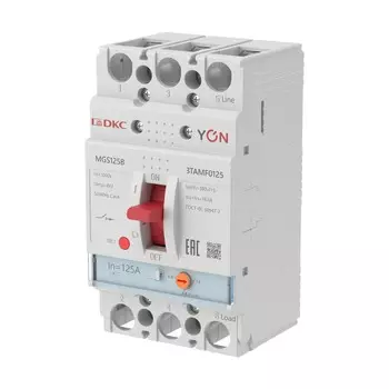 Выключатель автоматический DKC MGS125 YON трехполюсный (3P/3П) 125А - 18кА (MGS125B-3TAMF0125)