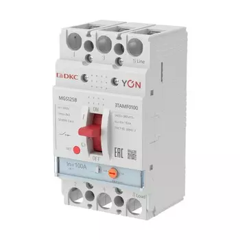 Выключатель автоматический DKC MGS125 YON трехполюсный (3P/3П) 100А - 18кА (MGS125B-3TAMF0100)