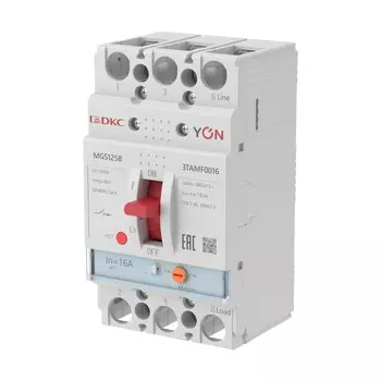 Выключатель автоматический DKC MGS125 YON трехполюсный (3P/3П) 16А - 18кА (MGS125B-3TAMF0016)