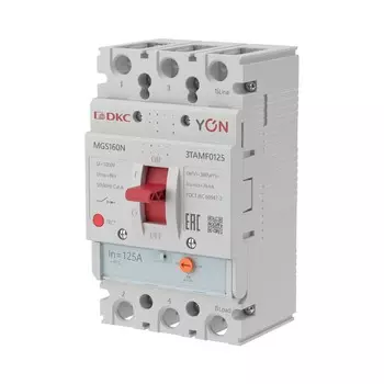 Выключатель автоматический DKC MGS160 YON трехполюсный (3P/3П) 125А - 36кА (MGS160N-3TAMF0125)