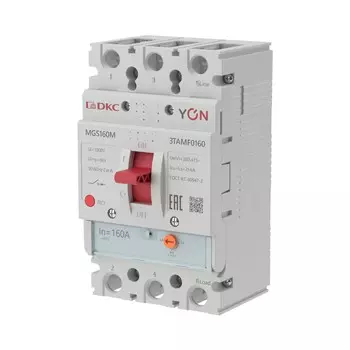 Выключатель автоматический DKC MGS160 YON трехполюсный (3P/3П) 160А - 25кА (MGS160M-3TAMF0160)
