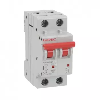 Выключатель автоматический DKC YON MD63-2C6-6 двухполюсный (2P/2П) 6А C 6кА (MD63-2C6-6)