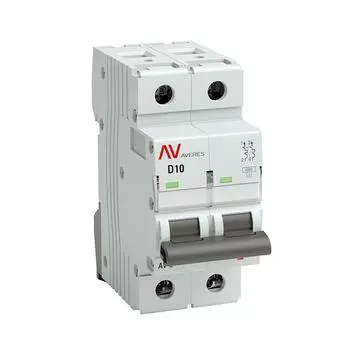 Выключатель автоматический EKF 2п D 10А 6кА AV-6 AVERES - двухполюсный (2P/2П) 10A 6кА (mcb6-2-10D-av)