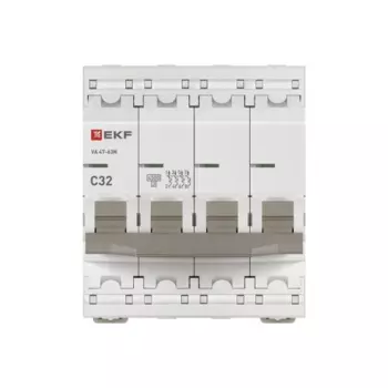Выключатель автоматический EKF 47-63N PROxima четырехполюсный (4P/4П) 32А C 4,5 кА (M634432C)