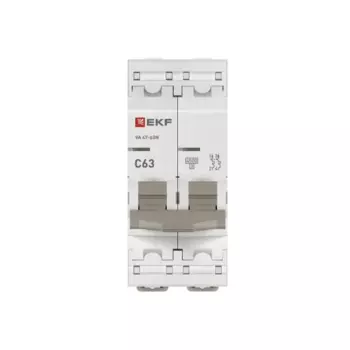 Выключатель автоматический EKF 47-63N PROxima двухполюсный (2P/2П) 63А C 4,5 кА (M634263C)
