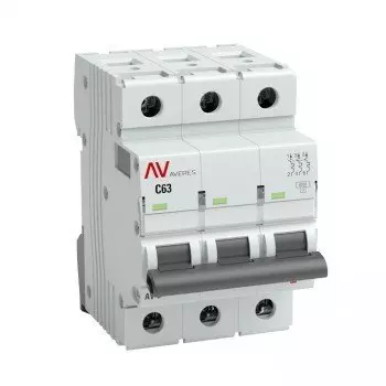 Выключатель автоматический EKF AV-6 трехполюсный (3P/3П) 1А C 6кА (mcb6-3-01C-av)