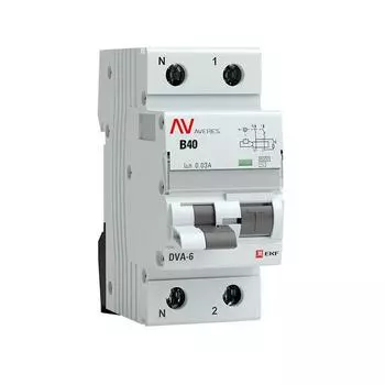 Выключатель автоматический EKF DVA-6 Averes 1P+N 40А 6 kA (rcbo6-1pn-40C-30-ac-av)