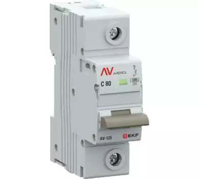 Выключатель автоматический EKF mcb125-1-80C-av AVERES однополюсный (1P/1П) 80А C 10кА (mcb125-1-80C-av)