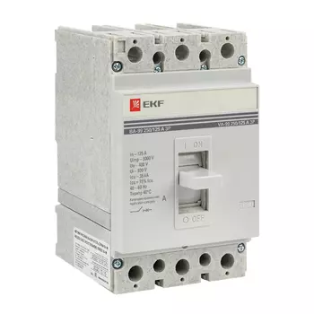 Выключатель автоматический EKF mccb99-250-125 трехполюсный (3P/3П) 125А 35kA (mccb99-250-125)