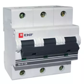 Выключатель автоматический EKF PROxima трехполюсный (3P/3П) 80А C 15кА (mcb47125-3-80C)
