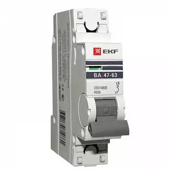 Выключатель автоматический EKF ВА47-63 однополюсный (1P/1П) 40А B 4.5кА (mcb4763-1-40B-pro)