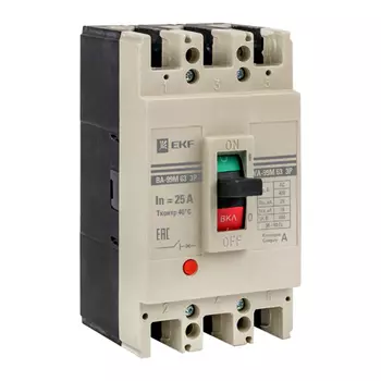 Выключатель автоматический EKF ВА-99 63 PROxima трехполюсный (3P/3П) 25А 25кА (mccb99-63-25m)