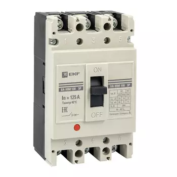Выключатель автоматический EKF ВА-99М PROxima трехполюсный (3P/3П) 125А 35kA (mccb99-100-125m)