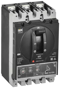 Выключатель автоматический IEK AR-MCCB-3А-050-0125А-ELSC Armat трехполюсный (3P/3П) 125А A 50кА (AR-MCCB-3А-050-0125А-ELSC)