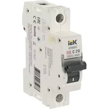 Выключатель автоматический IEK M06N Armat однополюсный (1P/1П) 20A C 6кА (AR-M06N-1-C020DC)