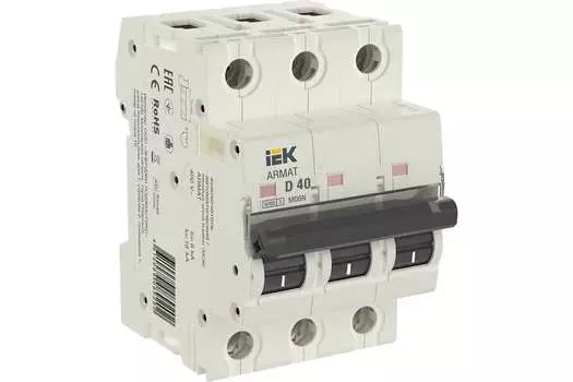 Выключатель автоматический IEK M06N Armat трехполюсный (3P/3П) 40A D - (AR-M06N-3-D040)