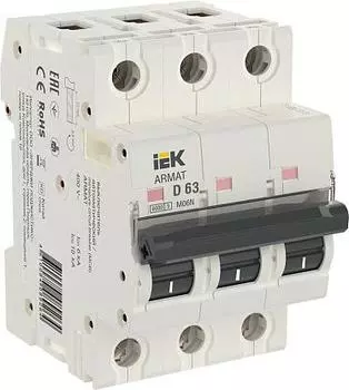 Выключатель автоматический IEK M06N Armat трехполюсный (3P/3П) 63A D - (AR-M06N-3-D063)