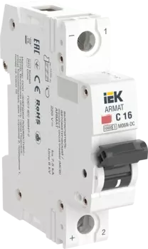 Выключатель автоматический IEK M06N-DC Armat однополюсный (1P/1П) 16А C 10кА (AR-M06N-1-C016DC)