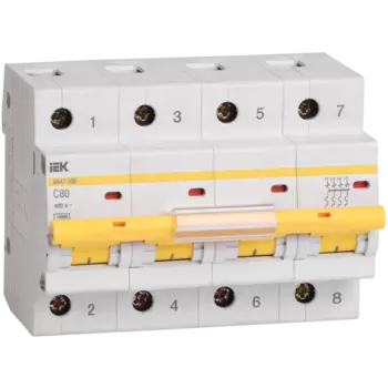 Выключатель автоматический IEK MVA40-4-025 четырехполюсный (4P/4П) 25A C 10кА (MVA40-4-025-C)