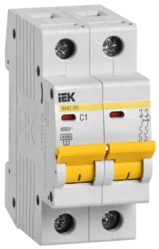 Выключатель автоматический IEK ВА47-29 двухполюсный (2P/2П) 1A B 4.5кА (MVA20-2-001-B)