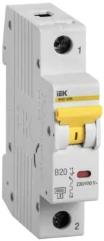 Выключатель автоматический IEK ВА47-60M однополюсный (1P/1П) 20A B 6кА (MVA31-1-020-B)