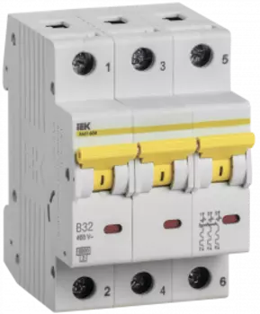 Выключатель автоматический IEK ВА47-60M трехполюсный (3P/3П) 32А B 6кА (MVA31-3-032-B)
