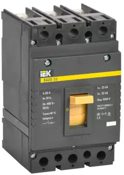 Выключатель автоматический IEK ВА88-35 трехполюсный (3P/3П) 80А 35kA (SVA30-3-0080)