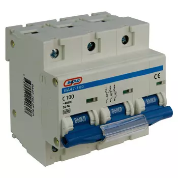 Выключатель автоматический ЭНЕРГИЯ BA47-100 трехполюсный (3P/3П) 100А C 10кА (Е0301-0084)