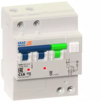 Выключатель автоматический КЭАЗ 1P+N 16А 6кА (VD63-22C16-A-УХЛ4)