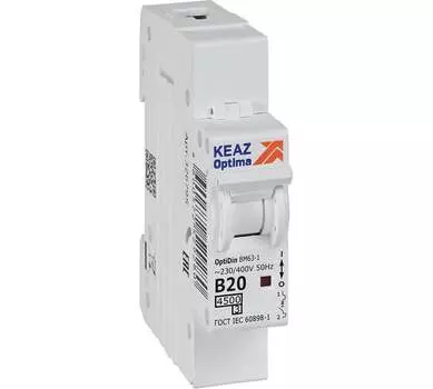Выключатель автоматический КЭАЗ BM63-1B32-4.5-УХЛ3 OptiDin однополюсный (1P/1П) 32А B 4,5 кА (329504)