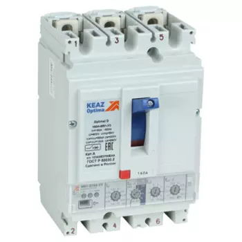 Выключатель автоматический КЭАЗ D100H-MR1-У3 OptiMat трехполюсный (3P/3П) 100A - - (D100H-MR1-У3)