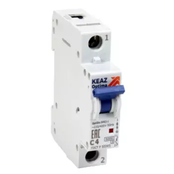 Выключатель автоматический КЭАЗ OptiDin однополюсный (1P/1П) 2A B 6кА (BM63-1B2-УХЛ3)