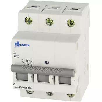 Выключатель автоматический Контактор ВА47-063Про трехполюсный (3P/3П) 63А C 4.5кА (7000152)