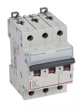Выключатель автоматический Legrand DX3-E трехполюсный (3P/3П) 6А C 6кА (407288)